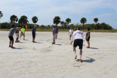 Thur beach games - football Pim - Jerry Rice - van den Bergh