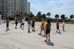 Thur beach games - football getting ready